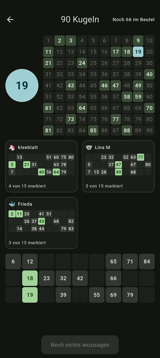 Bingo mit 75 Kugeln